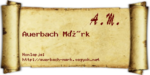 Auerbach Márk névjegykártya