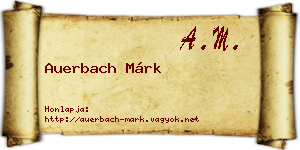 Auerbach Márk névjegykártya