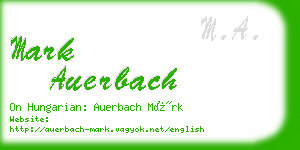 mark auerbach business card